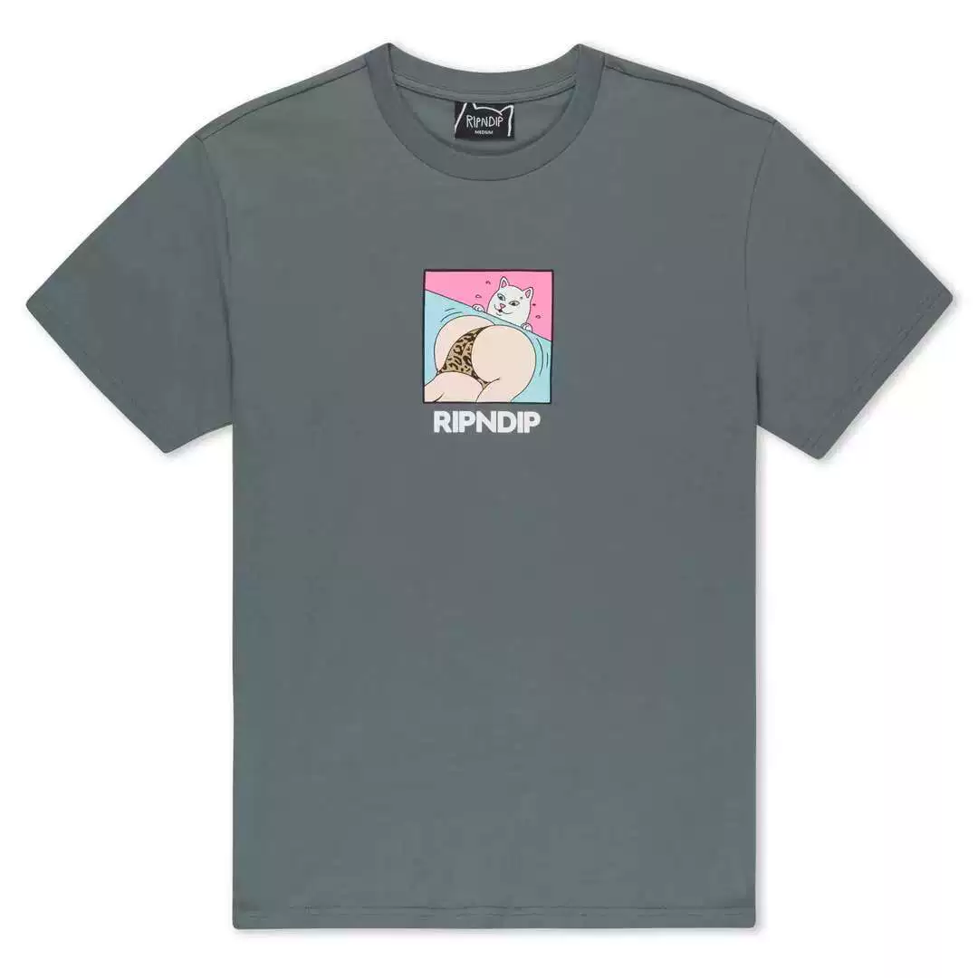 Футболка с коротким рукавом RIPNDIP Middle Finger Cat American Cotton Spoof PEACHES Peaches and Cats для мужчин и женщин, пара