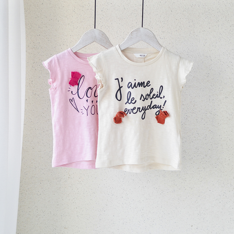 Clearance! Dubai Export Order ~ 2-7 Year Old Girls' Baby Cotton Summer T-Shirt, Small and Medium-Sized Children's Slub Cotton with Letters Clearance! Dubai Export Order ~ 2-7 Year Old Girls' Baby Cotton Summer T-Shirt, Small and Medium-Sized Children's Slub Cotton with Letters