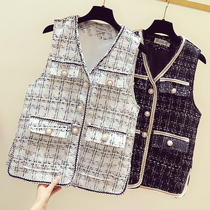 Small fragrant wind vest female outside 2021 spring and autumn Korean version of loose net red horse jacket jacket sleeveless vest wear waistcoat