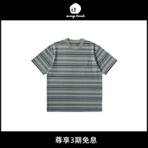 (5折现货)夏日各种好搭~条纹STRIPED POCKET 刺绣口袋条纹男女