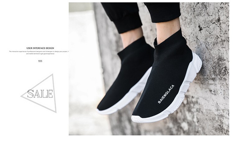 2018 mùa hè mới vớ đàn hồi giày nam cao để giúp bay dệt giản dị Hàn Quốc phiên bản của các cặp vợ chồng của dệt kim vớ vải thoáng khí giày lười thể thao nam