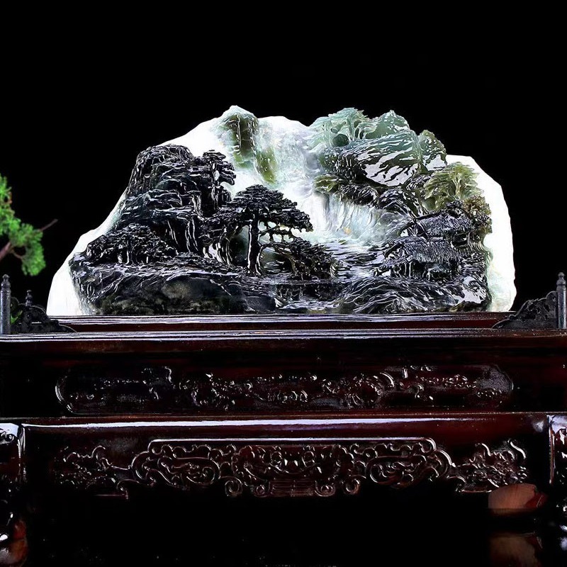 Xiu Rock Jade Natural Shoushan Stone Engraving Odd Stone Head Living-room Book House Office Decoration Desktop Swing Piece New Chinese