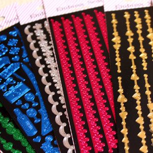 Take a selfie and stick with a hot gold shiny shiny Korean lace meritocratic frame decorative sticker photo paper stickers.