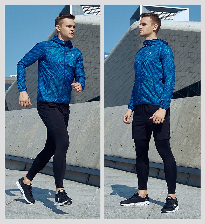 Xtep nam áo gió chính thức ánh sáng đích thực và thoải mái windproof chạy tập thể dục xu hướng màu rắn đơn giản áo khoác thể thao áo gió adidas nữ