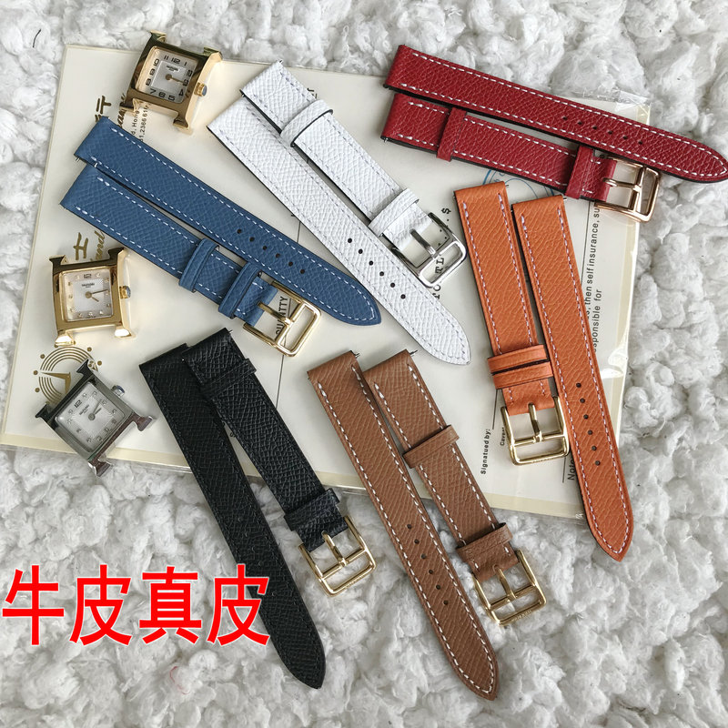 Cowhide Genuine Leather Watch Strap, Lychee Pattern, Elephant Gray-Brown White, 16Mm20Mm, Suitable for Hermès H Watches Cowhide Genuine Leather Watch Strap, Lychee Pattern, Elephant Gray-Brown White, 16Mm20Mm, Suitable for Hermès H Watches
