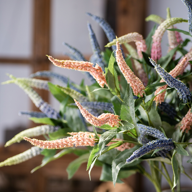 Single North American sage simulation flower fake flower Living room home decoration Dried flower Plastic silk flower flower arrangement vase Flower material