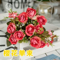 Cao cấp Nhật Bản mô phỏng hoa anh đào bó hoa phòng khách bàn trưng bày hoa cưới trang trí nhà hoa cắm hoa - Hoa nhân tạo / Cây / Trái cây cây giả decor
