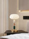 Light luxury style ceramic table lamp modern simple silk lampshade led bedroom bedside lamp decoration creative atmosphere table lamp