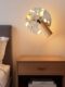 Medieval Style Bedroom Bedside Wall Lamp with Switch, Luminous Stone Rotating Living Room Study Background Restaurant Entrance Decorative Lamp