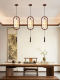 Song's Aesthetics Solid Wood Bedside Pendant Lamp, Zen-Inspired Vintage Hallway, Antique-Style Dining Room Hand-Painted Atmosphere Lamp