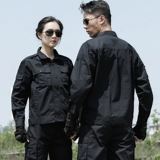 Черный комплект, длинный износостойкий лонгслив, большой размер