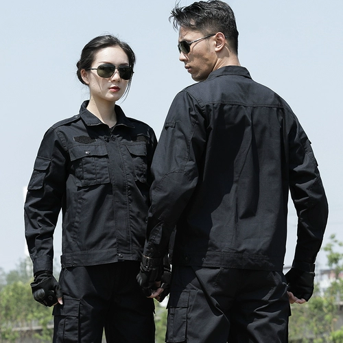 Черный комплект, длинный износостойкий лонгслив, большой размер