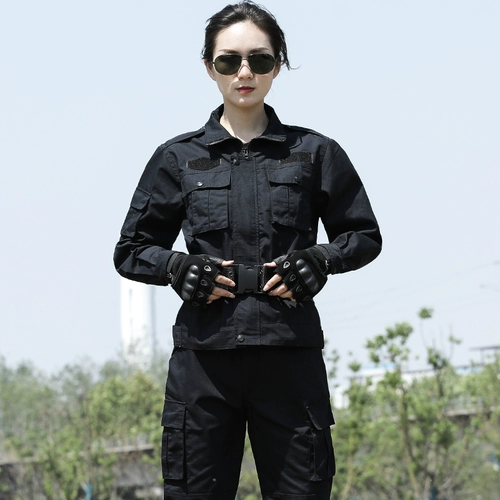 Черный комплект, длинный износостойкий лонгслив, большой размер