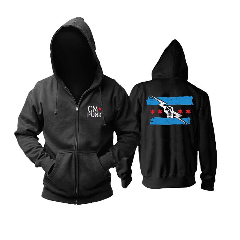 Cm Punk Punk Wrestling Savior Zipper Hoodie Wwe Jacket Training Clothes Autumn and Winter Top