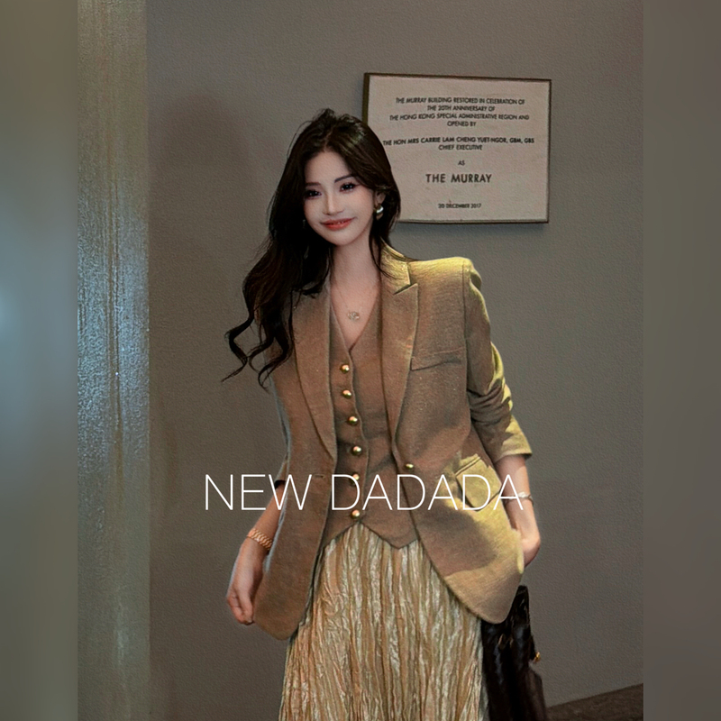 New Dadada Early Autumn New Fashion Slim Fit Elegant Linen Lyocell High-End Blazer Cuz7369 New Dadada Early Autumn New Fashion Slim Fit Elegant Linen Lyocell High-End Blazer Cuz7369