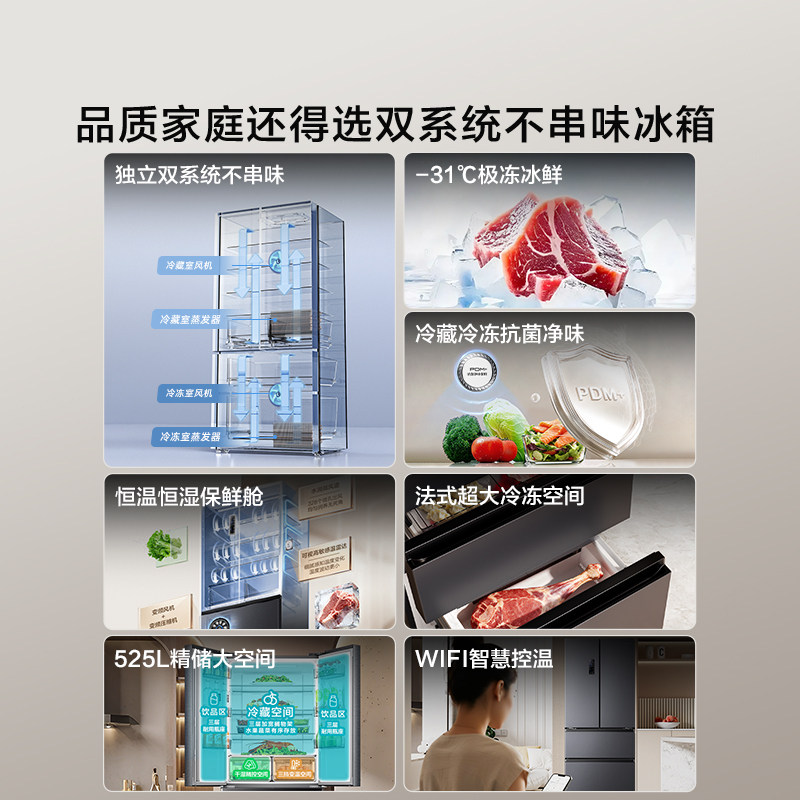 海信BCD-525WNK1PU冰箱图片