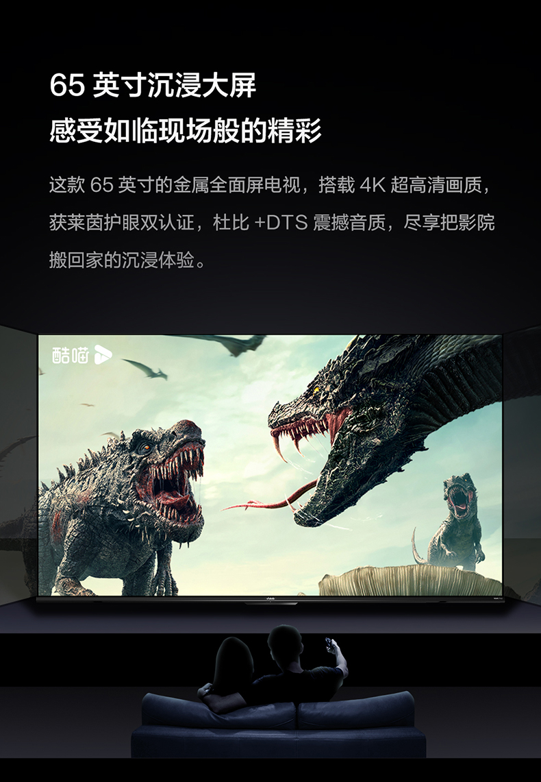 Vidda R65英寸海信2023款全面屏4K智能家用液晶语音平板电视机55