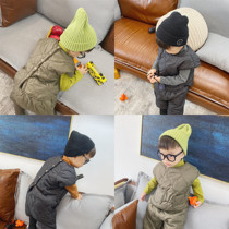 ins autumn winter new childrens clothing Han version retro male and female baby gush jacket cotton waistcoat warm vest jacket tide
