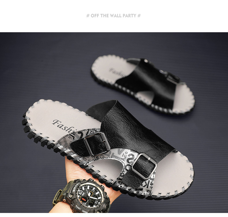 Отдых тапочки 凉鞋拖鞋男夏季46外穿47大码48编织凉拖男士运动沙滩潮牌一字拖