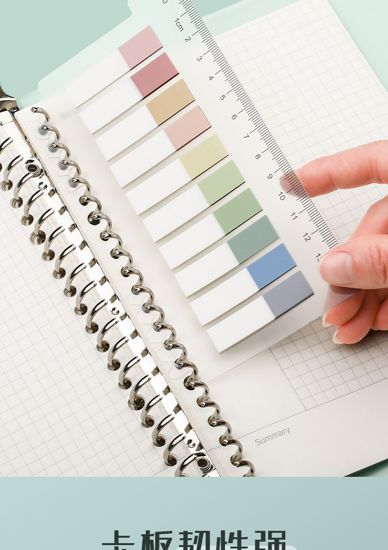 莫兰迪色便利贴索引贴标签贴纸透明小条活页索引科目分类可书写学生用标记分类可撕贴粘性强N次贴便签纸ins风详情13