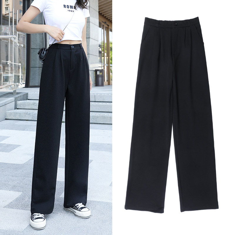 Wide leg pants woman High waist Summer thin section Feeling Loose Lengthened Display Slim Straight Cylinder Casual Extra-long 175 Drag Ground Pants