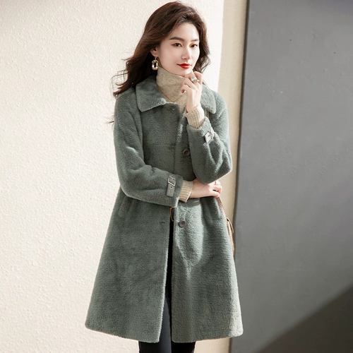 Бархатная демисезонная куртка, шерстяное пальто, коллекция 2023, увеличенная толщина