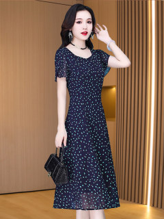 Chiffon tulle dress 2023 new style women's high-end european luxury brand temperament western style floral skirt summer