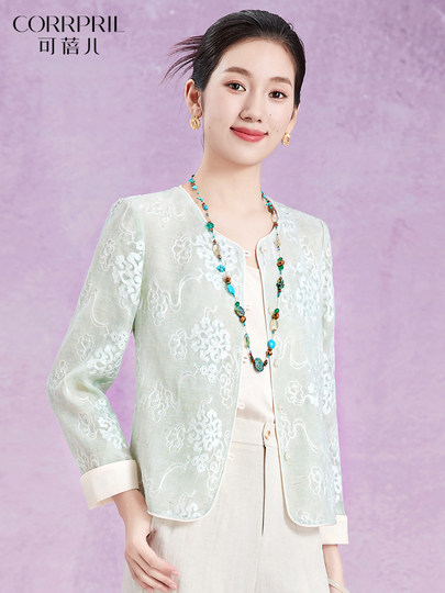 新中式国风薄外套女2025春秋新款刺绣漂亮高端气质高级感衬衫上衣