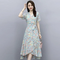 Синий - Международные бренды холодных и шикарных маленьких женских по талии летние изысканные и нишевые без матча. Простой и элегантный Шэньчжэнь Нанюу Достойный, элегантный, элегантный, модный, европейский ледяной шелковый хлопок и льняная шифоновая пряжа нерегулярная юбка