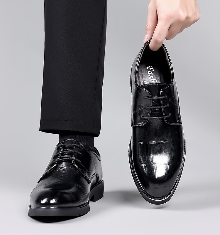 Autumn Suit Leather Shoes for Men, Business Formal Wear, Genuine Leather, Soft Sole, Breathable, Casual, British Style, Pointed Toe, Soft Leather, Groom's Wedding Shoes