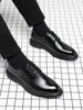 Winter Business Formal Leather Shoes for Men, British Style Genuine Leather Casual Soft-Soled Comfortable Work Shoes with Hidden Height Increase, Groom's Wedding Shoes