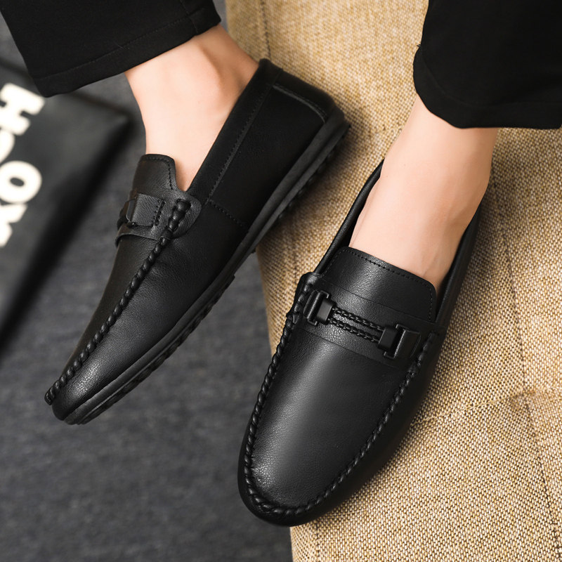 Men's Summer Breathable Loafers, Men's Business Formal Shoes, British Style Versatile Casual Leather Shoes, Slip-On Work Shoes
