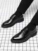 Winter Business Formal Leather Shoes for Men, British Style Genuine Leather Casual Soft-Soled Comfortable Work Shoes with Hidden Height Increase, Groom's Wedding Shoes
