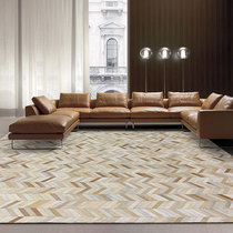 Advanced Bull Leather Splicing Carpet Light Lavish Home Nordic Modern Minimalist Living-room Sofa Tea Table Cushion Bedroom Bedside Blanket