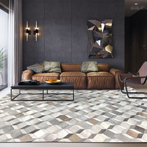 Original Cow Leather Splicing Carpet Modern Light Lavish Home 3D Solid Nordic Living Room Tea Mat Model Room Customize