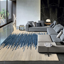 Modern light extravagant blue cow leather splicing carpet living room Nordic minimalist tea table cushion home showroom Bedroom customizable