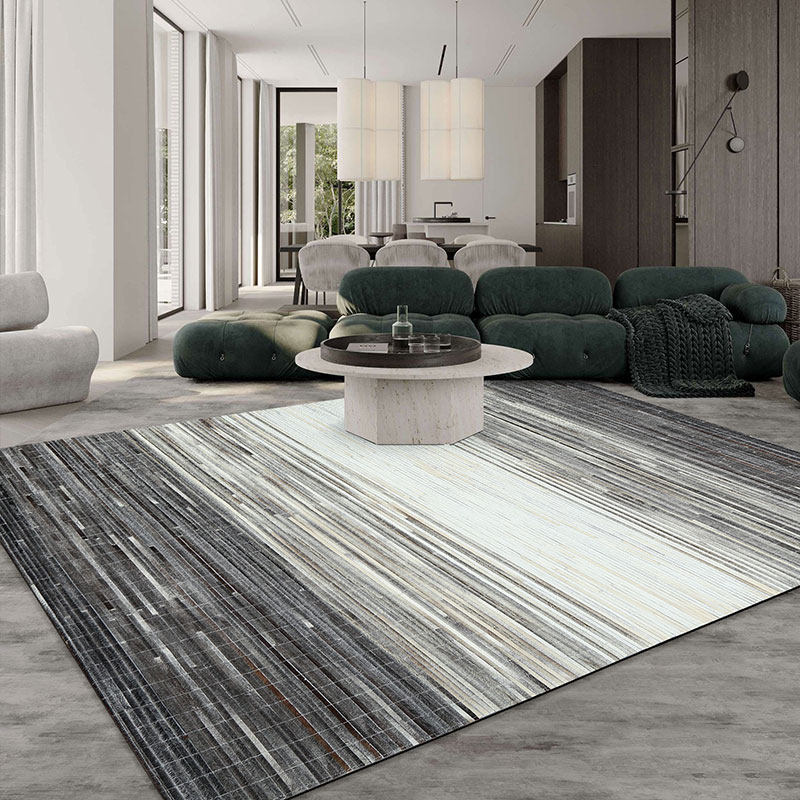 Modern light luxury gray carpet living room home Nordic minimalist sofa coffee table model villa bedroom bedside blanket