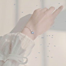 Starry Sky glass small snail sterling silver bracelet female niche design necklace choker simple Exquisite Forest line does not fade