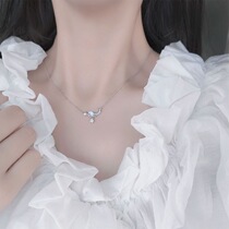 Star Moon Aurora glazed sterling silver girlfriends necklace female choker light luxury niche design sense simple and exquisite not fading