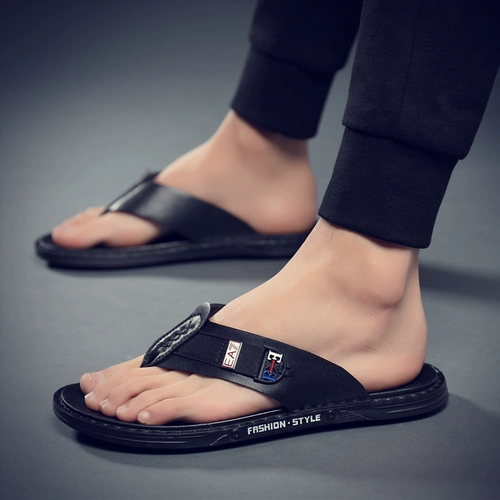 Мужские летние сланцы, нескользящие трендовые сандалии, слайдеры, тапочки, в корейском стиле, коллекция 2021