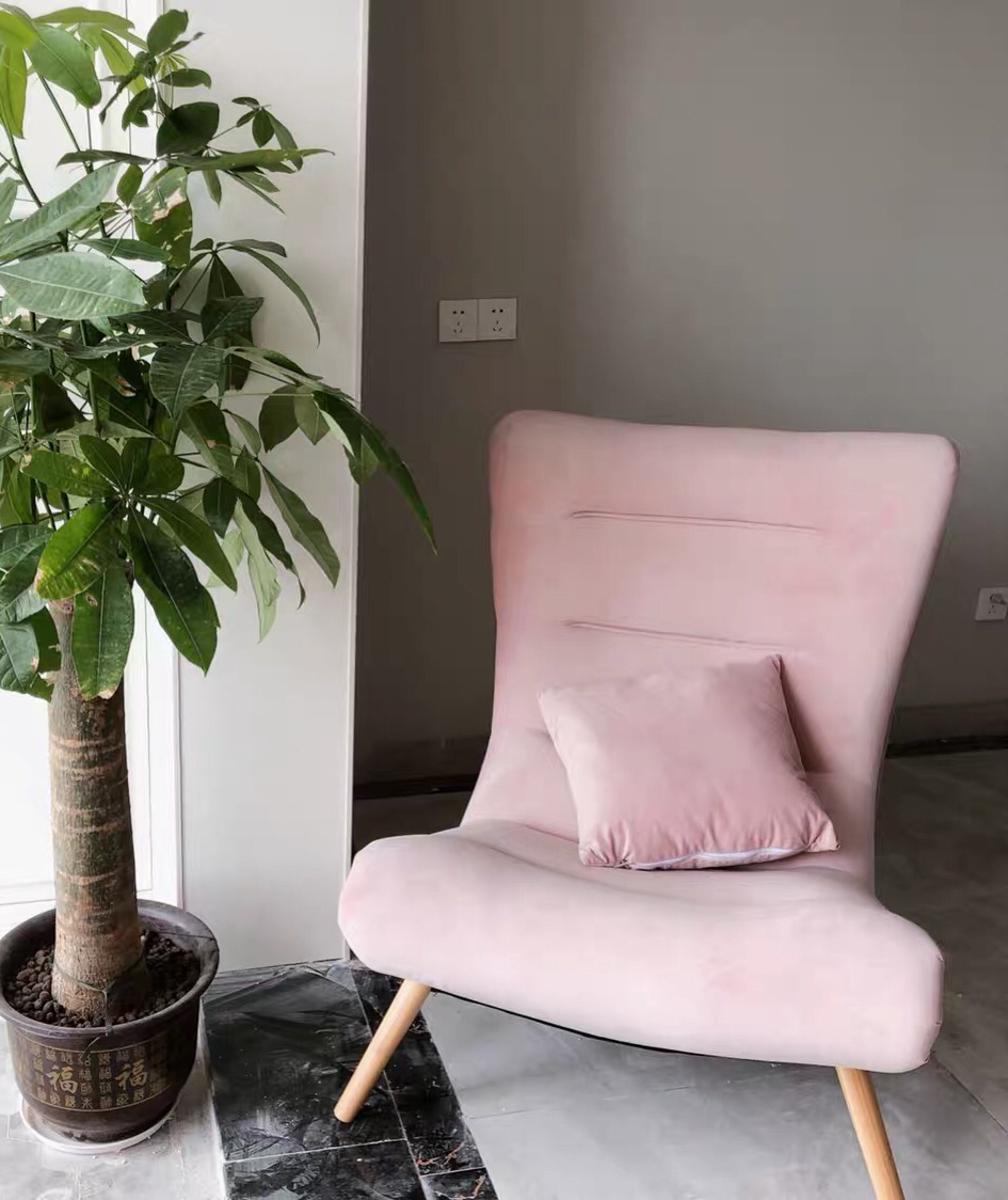 snail chair single sofa chair nordic solid wood creative leisure fabric small family balcony bedroom lazy tiger chair
