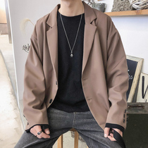 Port wind ins jacket mens autumn Korean version of the trend suit 2021 new net red loose jacket casual small suit