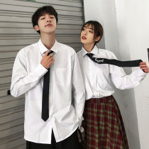 Shirt mens long-sleeved couple suit Junior high school high school college students graduation season ceremony White class uniform School uniform Korean version