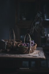 Retro Country Style Handmade Wicker Handle Basket Three-Piece Set Home Decoration Flower Basket Fruit Bread Photography Props