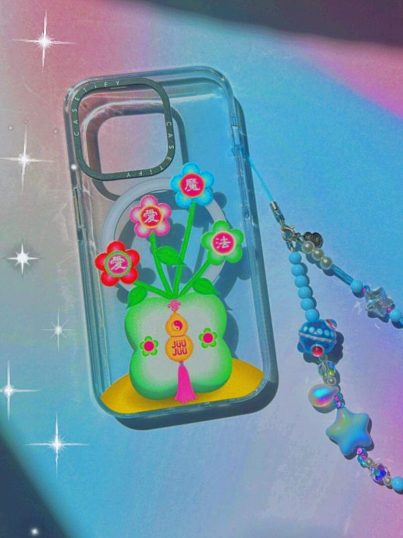 Jüü Jüü Wish you good luck × CASETiFY Fulu Gourd is suitable for Apple iPhone15/14/pro/max13 personality magnetic magsafe anti-fall mirror all-inclusive mobile phone case