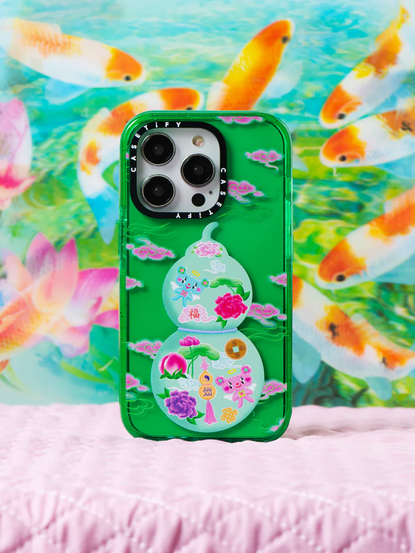Jüü Jüü Wish you good luck × CASETiFY Fulu Gourd is suitable for Apple iPhone15/14/pro/max13 personality magnetic magsafe anti-fall mirror all-inclusive mobile phone case