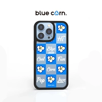 [Bluecorn] Jiugong Grid Popcorn English Small Lattice Simploity Anti -Fall Aspesive Blue Магнитное всасывание, подходящее для Apple iPhone 15 13 14/Pro/Max Phone Case Magsafe