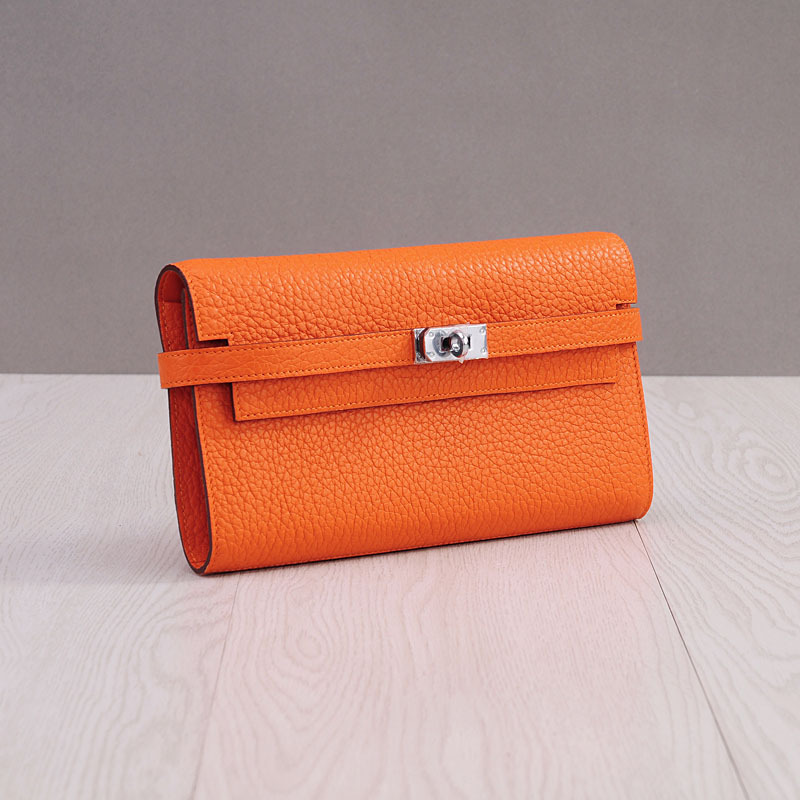 H Home Fashion Kylie wallet Women 2022 new Chaoyang faction Multi-location Lychee Textured Bull Leather Long Version Money Clip Hand