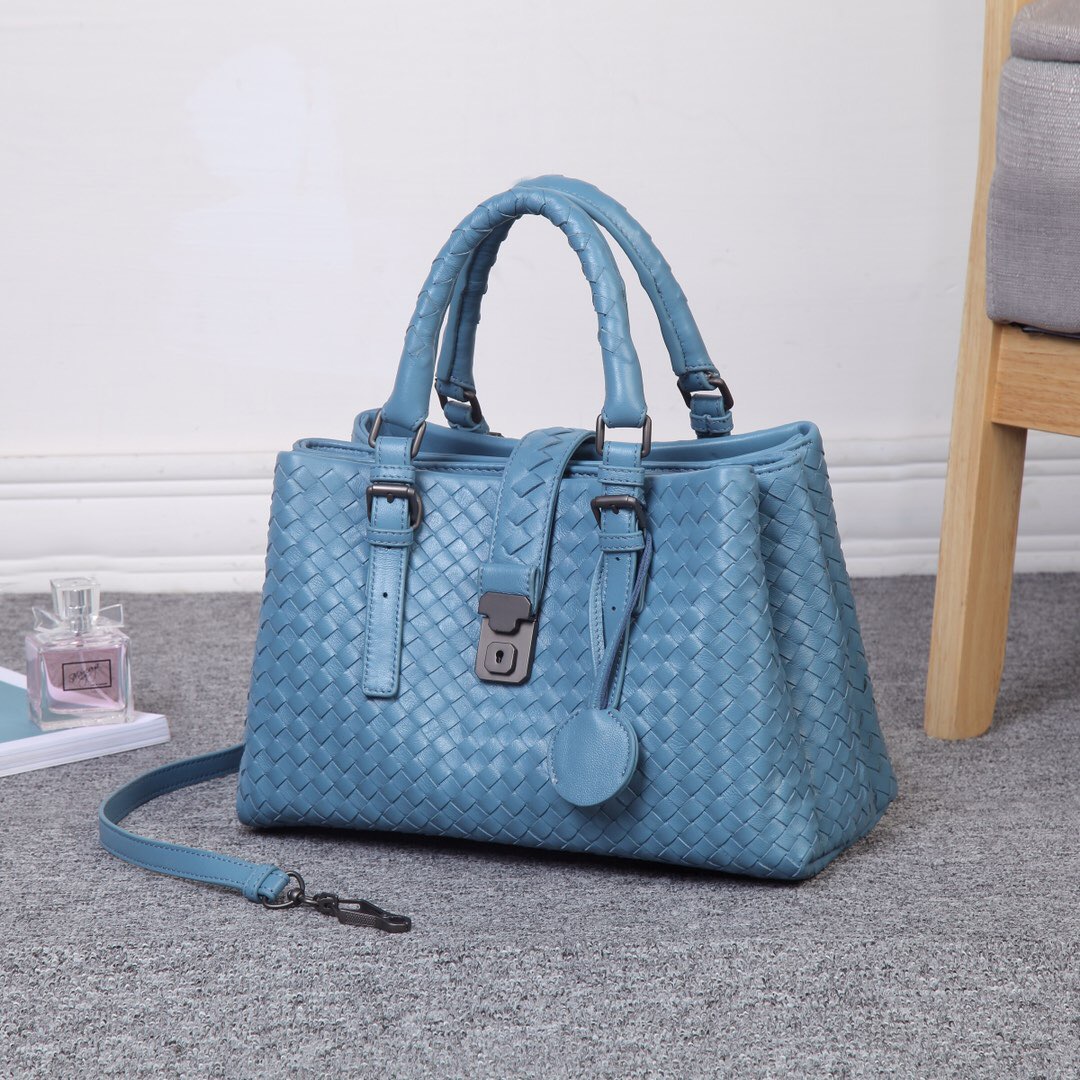 Big Cards The Same Sheep Leather Weave Romana Bag Woman 2022 New Fashion Temperament Large Capacity Single Shoulder Inclined Satchel Bag