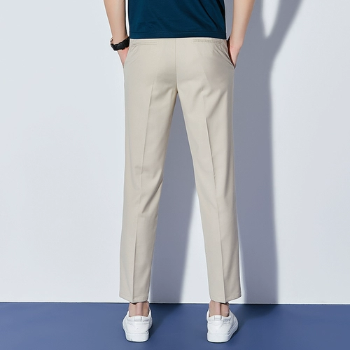 Мужские штаны для отдыха, тонкий шелковый костюм, свободный прямой крой